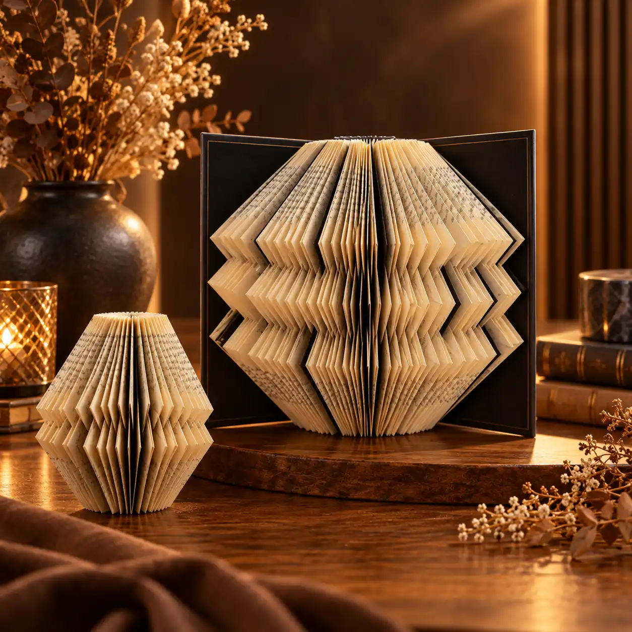 Escultura premium em livro